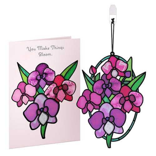 Lovepop Everyday Suncatcher Card for Her and Him - 3D Greeting Cards for Boys, Girls, Men, Women - You Make Things Bloom Orchid - 5" x 7" Card - Blank Notecard & Envelope Included - color: You Make Things Bloom Orchid Suncatcher Card