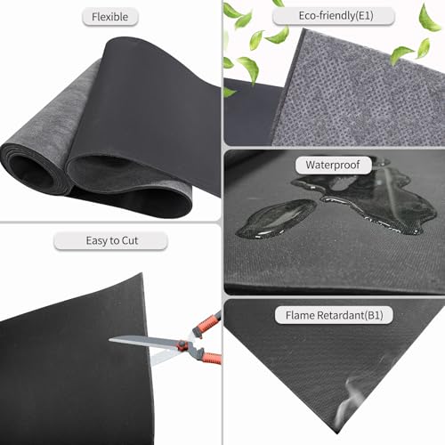 TroyStudio Mass Loaded Vinyl Sound Proof Barrier, 1 lb/sqft, 1 x 8 Feet MLV Insulation Sheet, Anti Vibration Deadening Soundproofing Material - color: Black