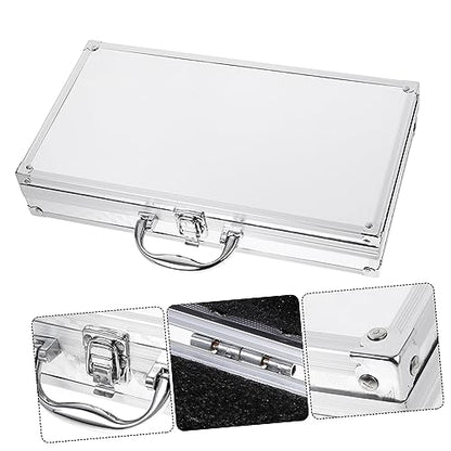 Aluminum Tool Box Multi-Functional Portable Hard Case for Equipment Storage Small Size Sturdy Aluminum Alloy Locking Briefcase for Travel and DJ Gear