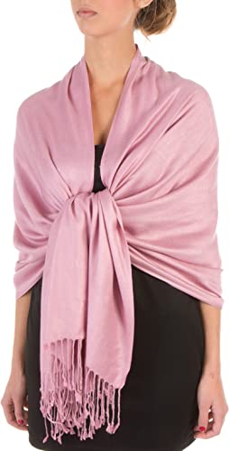 Sakkas 78" X 28" Rayon from Bamboo Soft Solid Pashmina Feel Shawl/Wrap/Stole - color: Mauve