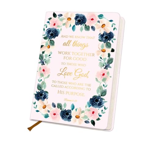 Bible Verse Lined Journal Notebook for Women Men, 200 Pages A5 Hardcover Leather Journals for Writing & Note Taking, Watercolor Floral College Ruled Notebook Diary Notepad, Christian Gifts 2 - color: Multi 1287