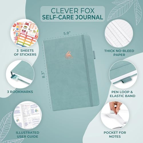 Clever Fox Self-Care Journal – Daily Reflection Notebook – Mental Health & Personal Development Planner, Meditation & Mood Log, A5 (Blue Surf) - color: Blue Surf, size: A5 (5.8'' x 8.3'')