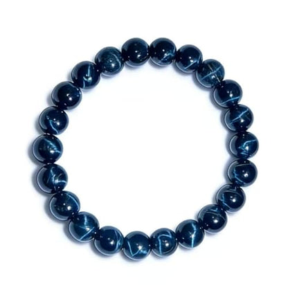 Natural Handmade Healing Chakra Bracelet - color: 12mm-Blue Tiger Eye-FOR 8-8.7 INCH WRIST