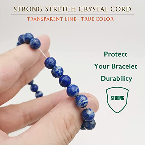 Morchic 8mm Genuine Gemstone Stretch Bracelet for Women Men Unisex, Natural Energy Crystal Stone Beads, Classic Simple Design Cuff Birthday Gift 7.5 Inch - color: Lapis Lazuli