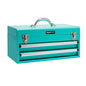 Amazon Basics Metal Tool Box with Drawers, Storage and Organization Tool Chest, Powder Coat Finish, 18.1 x 8.7 x 9.5 in, Turquoise