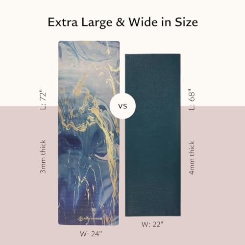 Shakti Warrior Suede yoga mat - Premium Printed Natural Eco-friendly Non-Slip Mat Great for Hot Yoga, Pilates, Workouts (72 inch x 24 inch x 3mm thick)