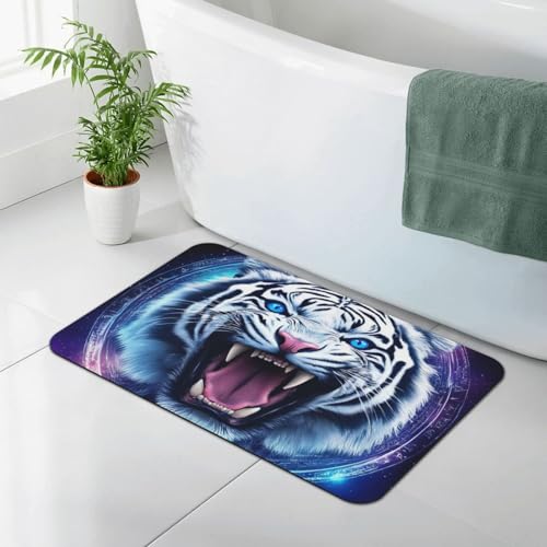 Non-Slip Washable Bath Shower Mat Absorbent Quick Drying Doormat Suit for Indoor Outdoor Frontdoor Bedroom Livingroom Patio Wild Tiger Roaring 3D Art Print - color: Pattern 341