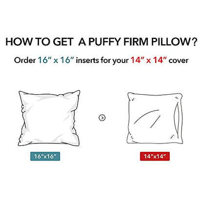 Oubonun 16 x 16 Throw Pillow Inserts Set of 2-100% Cotton Cover - White Couch Bed Decorative Pillow Pair - style: 16x16 Inch (Pack of 2)