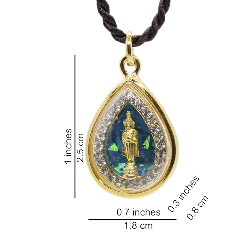 Artschatz Weekday Birthday Buddha Golden Colorful Thai Pendant, Amulet, Necklace, Charm, Sunday, Monday, Tuesday, Wednesday, Thursday, Friday, Saturday - style: Friday - Phra Ram Pueng “Contemplation”