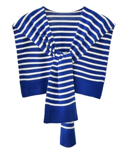 Womens Striped Pashmina Shawls and Wraps Knitted Sweater Casual Shawl Wraps Scarf Cardigan Cape Coverup Shoulder Top