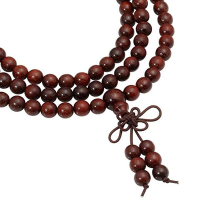 Eigso 6mm 8 mm Natural Mala Beads Wristlets for Women Men 108 Lava Rocks Healing Tibetan Prayer Bracelet Necklace for Man Woman - color: G:6MM Sandalwood