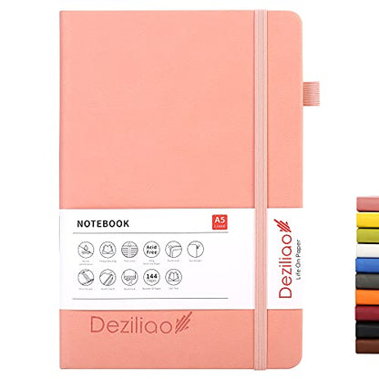 Lined Journal Notebooks with Pen Loop, Hardcover Notebook Journal for Work, 100Gsm Premium Thick Paper with Inner Pocket, Medium 5.7''''x8.4'''', ?Pink, Ruled, 1 Pack - color: Pink