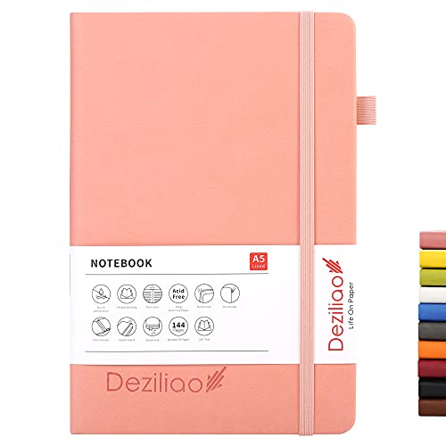 Lined Journal Notebooks with Pen Loop, Hardcover Notebook Journal for Work, 100Gsm Premium Thick Paper with Inner Pocket, Medium 5.7''''x8.4'''', ?Pink, Ruled, 1 Pack - color: Pink