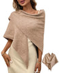 Women's Pashmina Shawl Wraps for Evening Dresses Wedding Bridal Open Front Poncho Cape Soft Large Scarf - color: Camel