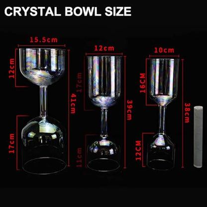 Clear Double Headed Handheld Crystal Singing Bowl, Easy to Play Musical Bowl (Contains A Singing Bowl Stick) for Relaxation, Zen, Prayer, Beautiful Meditation Yoga Gift - color: 12cm