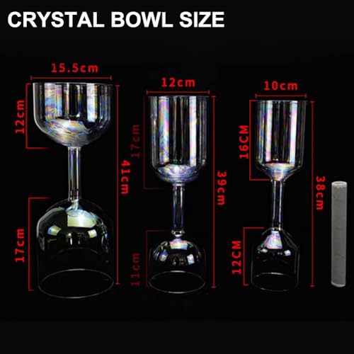 Clear Double Headed Handheld Crystal Singing Bowl, Easy to Play Musical Bowl (Contains A Singing Bowl Stick) for Relaxation, Zen, Prayer, Beautiful Meditation Yoga Gift - color: 10cm