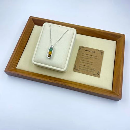 Natural Crystal Necklace Gift for New Beginnings, Crystals and Healing Stones Necklace for Anxiety Relief, Encourage Gift For Women, Mum, Natural Genuine Gemstone, Cheer Up - color: Silver, style: Good Luck