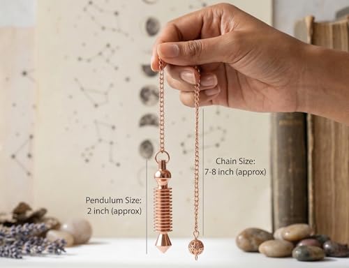 Copper Metal 16 Ring Pointed Cone Balanced Weight Healing Dowsing Divination Reiki Pendulum - color: 16 Ring Pointed Copper Metal Pendulum
