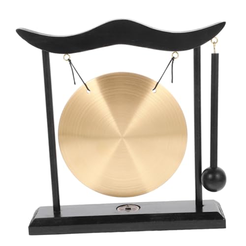 Toddmomy Fengshui Desktop Copper Gong Zen Decorative Centerpiece for Living Room Table Elegant Asian Ornament for Meditation and Calming Atmosphere Unique Home Office Decor