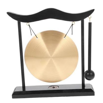 Toddmomy Fengshui Desktop Copper Gong Zen Decorative Centerpiece for Living Room Table Elegant Asian Ornament for Meditation and Calming Atmosphere Unique Home Office Decor