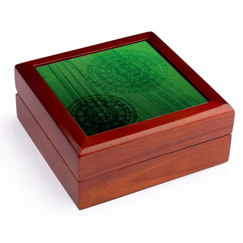 3dRose, Acceptance – Green Meditation Medallion, Jewelry Box 5.5x5.5 inch with 4 inch tile