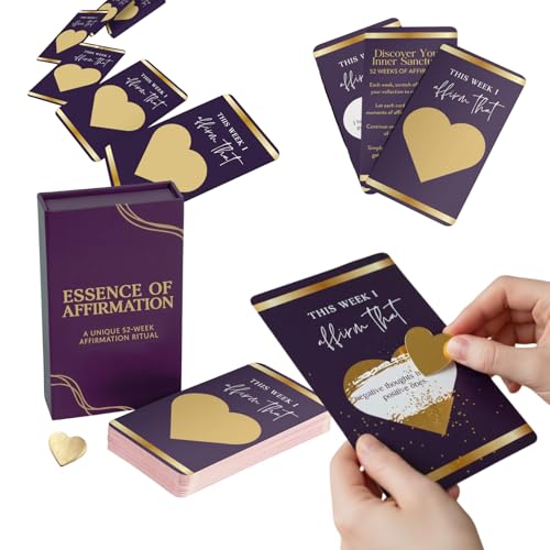 Scratch Off Affirmation Cards, 52-Week Empowerment Deck with Positive Affirmations, Confidence Boost, 4.7 x 2.8 Inches - style: Affirmation