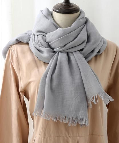 Harewom Lightweight Gauze Linen Feeling Shawl Wraps for Women Beach Summer Scarf for Evening Wedding Dresses - color: Shawl Wraps - Light Gray