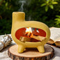 MOUGIGI Elegant Handcrafted Ceramic Palo Santo Burner-Yellow Terracotta Footed Incense Holder for Meditation,Compatible with Wood Sticks,Sage,Ash&Cones-Mini Aromatic Home Altar with Chimney Design - color: Matte Clay - Footed Yellow