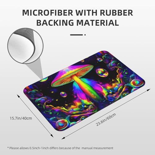 Anti-Slip Waterproof Bathtub Mat Indoor Outdoor Bedroom, Livingroom Diningroom Playroom Kitchen Patio Entrance Floor Mat Trippy Magic Mushrooms Art - color: Pattern 344