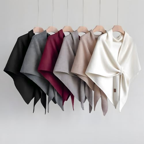 Women's Solid Color Shawl Pashmina Shawl Wraps Cashmere Feel Blanket Scarves Fashion Scarf for Women Gifts - color: White