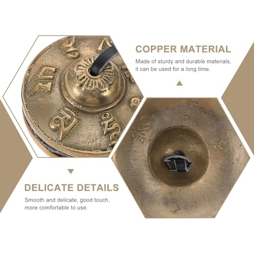 Nepalese Copper Meditation Bell Set with Six-Syllable Chant Engraving, Yoga Cymbal Bell Percussion Instrument with Protective Case for Spiritual Practice and Mindfulness
