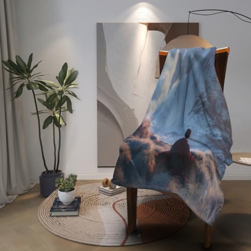 HEAPPER Meditation Himalayan Mountain Blanket - Warm & Lightweight Flannel, Ideal for All Seasons - Perfect for Kids’ & Adults’ Beds, Sofas, & Couches