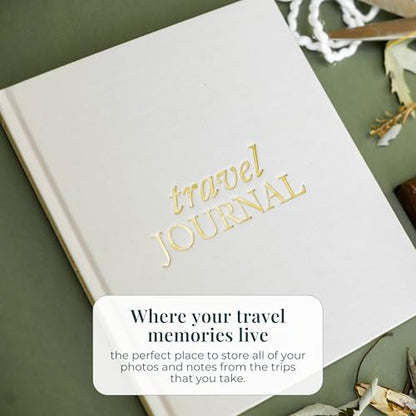 DUNCAN & STONE PAPER CO. Travel Journals - Elegant Journaling Notebook To Record All Your Travel Adventures Up To 15 Trips (Sage Green,110 Page) - color: Sage Green