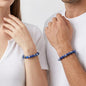 Natural Stone Beaded Bracelets for Women Men - 8MM Semi-Precious Stones Bracelets Adjustable Crystal Beads Stretch Bracelet - color: Lapis Lazuli-1