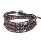 Genuine Stone Wrap Bracelets for Women Natural Crystal Beaded Wrap Bracelet 2/3/5 Adjustable Bohemian Bracelets Jewelry Gifts for Women Mom - color: picasso(3 wraps)