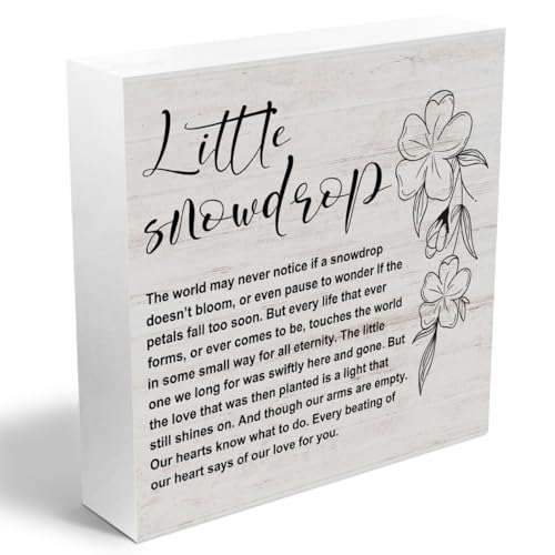 Memorial Gifts For Loss Wood Box Sign, Remembrance Condolence Accessories Wood Plaque, Woods Table Decorative Signs for Office Home Dorm Tabletop Shelf Decoration, Sympathy Gifts for Mom Dad Couple-1 - color: Little snowflake
