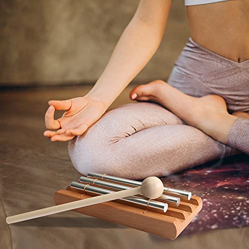 Vilihkc Energy Chime Percussion Hand Bell Meditation Chimes Teacher Tools Reminder Tuned Energy Chimes Music Instrument with Mallet for Classroom Prayer Yoga Music Gift(3 Tone) - color: 3 TONE