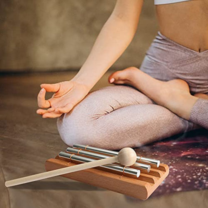 Vilihkc Energy Chime Percussion Hand Bell Meditation Chimes Teacher Tools Reminder Tuned Energy Chimes Music Instrument with Mallet for Classroom Prayer Yoga Music Gift(3 Tone) - color: 3 TONE