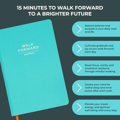 The Walk Forward Journal – (Teal) A 60-Day Daily Journal for Spiritual, Emotional, and Personal Growth – Reflection, Mindfulness & Inspiration – Daily Affirmations and Goal-Setting – Undated Life Planner for Women & Men - color: Teal