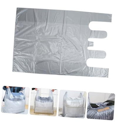 SOLUSTRE 10pcs Large Storage Bags for Clothes and Quilts Pe Material Portable Moving Bags for Blankets and Towel Organization for Home and Travel Gray