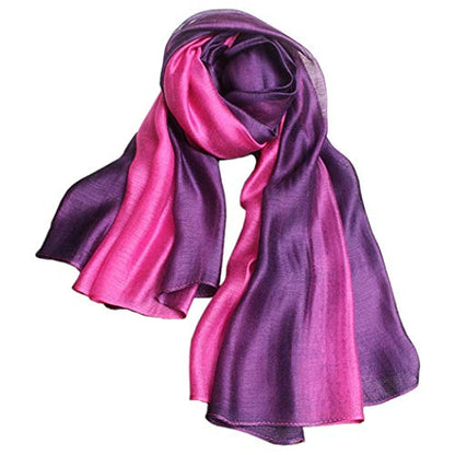 Cotton Silk Scarf Elegant Soft Wraps Color Shade Scarves for Women - color: Rose Red