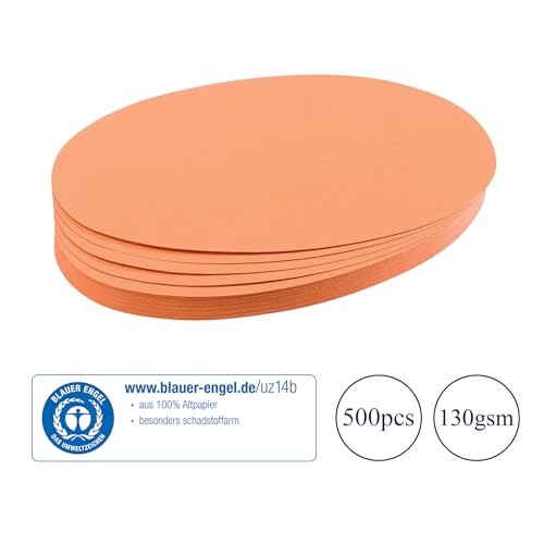 Franken UMZ 1119 04 Prompt Cards Oval 11 x 19 cm 130 GSM Pack of 500 Yellow 500 Stück red - color: Red, size: 500 Stück