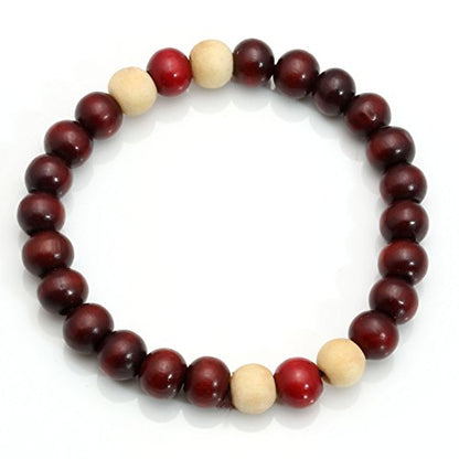 MILAKOO 4Pcs 8mm Wood Beaded Bracelet for Men Buddha Bracelet Elastic Rope