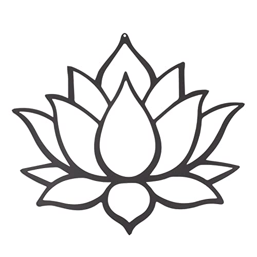 Wakauto Metal Lotus Wall Art Decor, 3D Sculpture Yoga Meditation Wall Sign Hanging Ornament for Home Office Wall Decoration