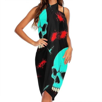 Women's Lightweight Long Scarf Thin Scarf Beach Headscarf Wimwear Bikini Wrap - color: Color632