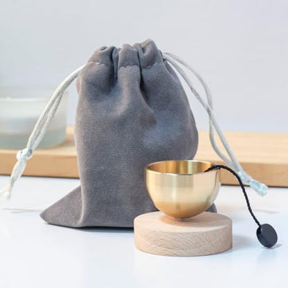 Portable Mini Singing Bowl Set | Beautiful sound and look | Little Tibetan Singing Bowl Set | Easy To Play | Chakra therapy, hand beaten | Creates Beautiful Sound for Healing (Brown-mini) - color: Brown-mini