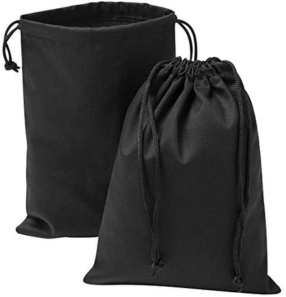 Black Cotton Drawstring Bags, Reusable Quality with Double String, For Pantry Gifts Kitchen - Pack of 6 (Black Cotton Blend, 6 x 8 Inch) - color: Black Cotton Blend, size: 6 x 8 Inch