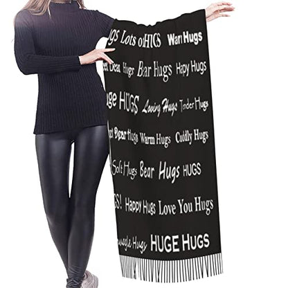 Hugs Shawl Gift For Friends And Family With Inspirational Messages Pashmina Positive Energy,Compassion,Serenity Wraps - color: Wtf02