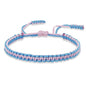 COLORFUL BLING Tibetan Buddhist Bracelets for Women Men Handmade Braided Rope String Lucky Protection Wristbands Prayer Family Couple Jewelry - color: blue pink dark