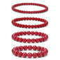 4pcs Beaded Bracelets for Women,Natural Healing Crystal Gemstones Bracelet,Anxiety Stress Relief Bracelet Handmade purple Jewelry Gifts for Women - color: Red agate